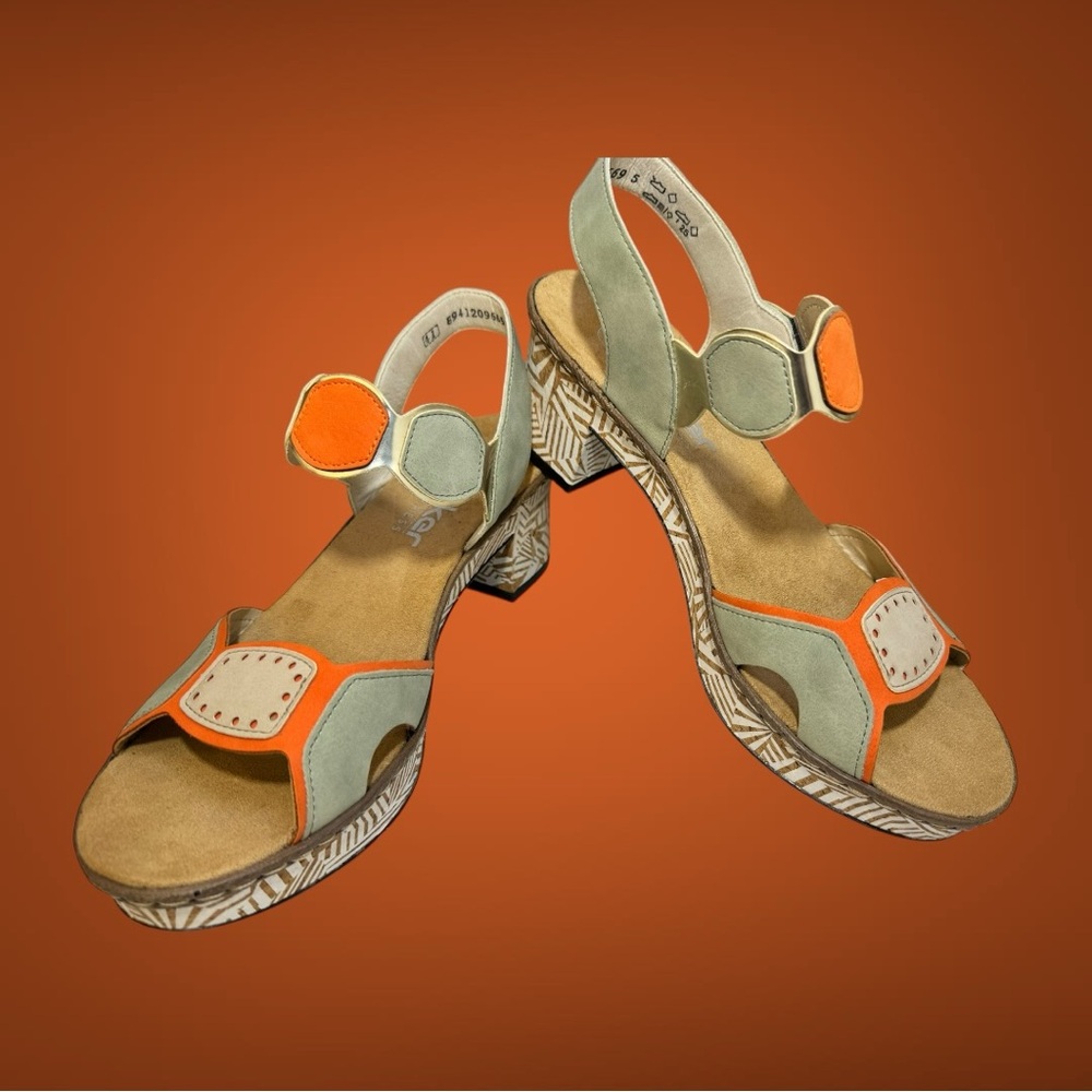 Like new Rieker Fanni Antistress Women's Sandals Size 41 Orange and Gray